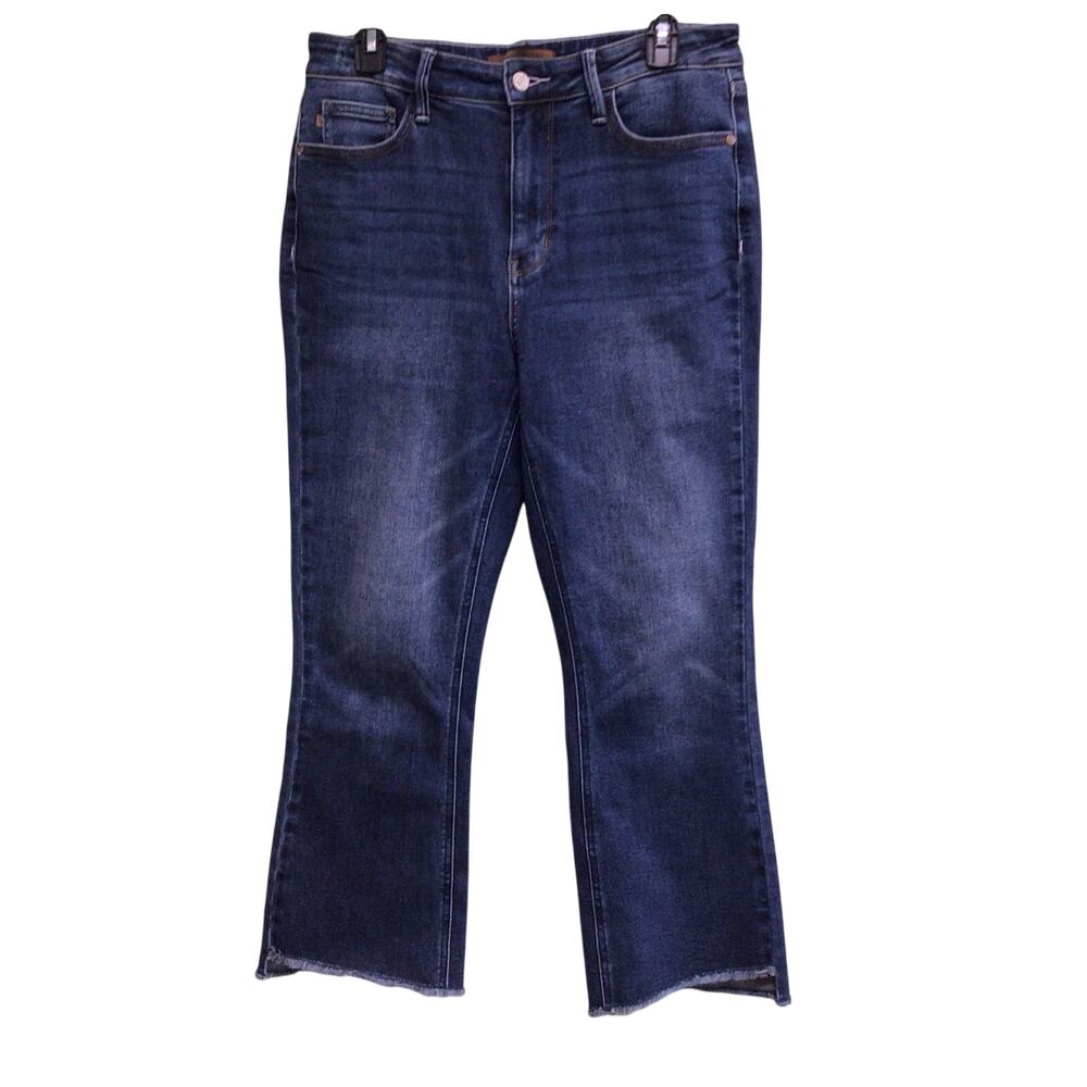 Judy Blue Womens Mid Rise Kick Flare Fit Medium Wash Jeans Size 9/29 Crop